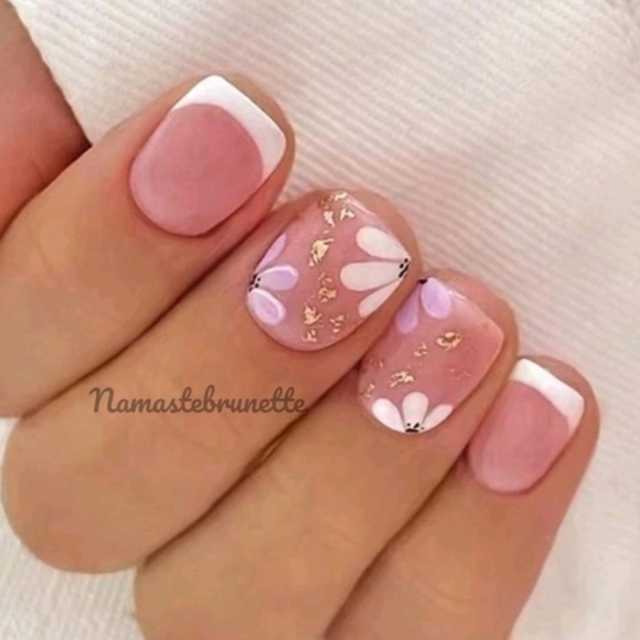 Floral Pink Matte Press On Nails - Picture 10 of 17